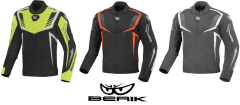 Giubotto Moto Estivo Traforato Uomo TESSUTO TECNICO Berik  LJ-9063 | Nero