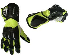 Guanti Moto Racing VENOM 2.0 - Pelle, Protezioni, Verde Kawasaki-Verde Chiaro
