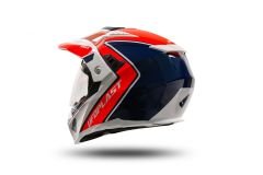 Casco Da Moto Cross UFO AIRES HE181 | Rosso Blu Bianco