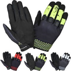 Guanti Moto Rebox Traspiranti - Design Accattivante, Chiusura a Strappo Nero-Giallo